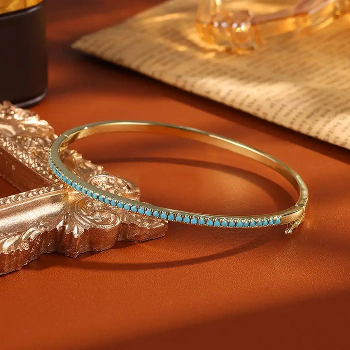Golden Turquoise Stone Bracelet