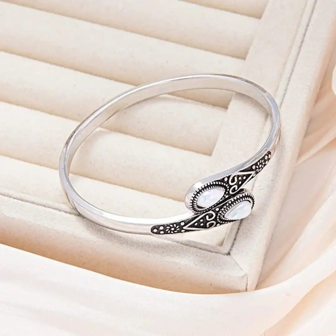 Vintage Bracelet with Colorful Gems and Tribal Design