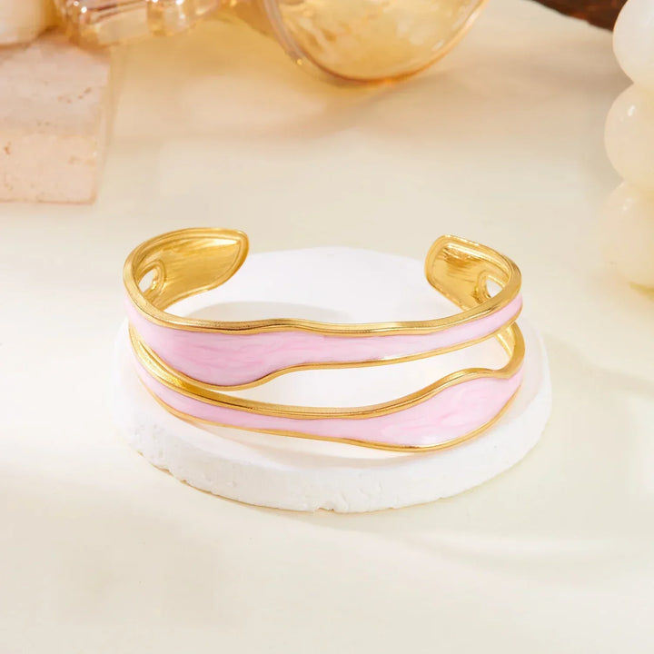 Modernes Wellen-Armband aus Edelstahl