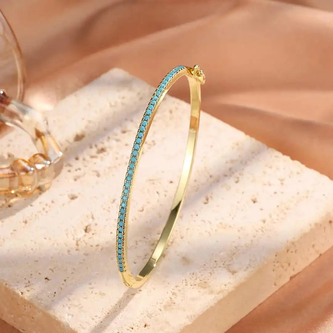 Golden Turquoise Stone Bracelet