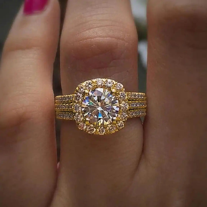 Cushion Halo Pavé Statement-Ring