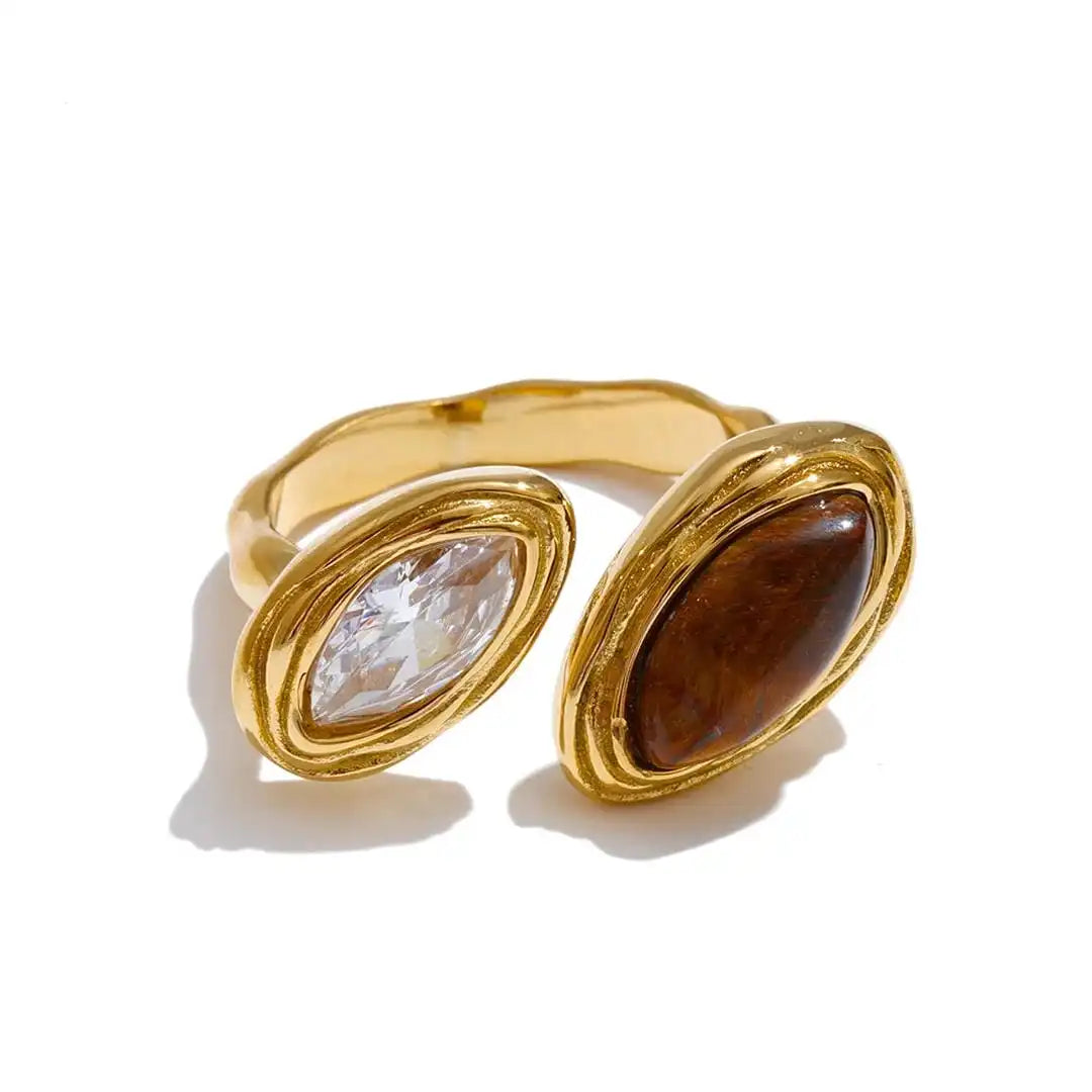 Doppelter Marquise-Bypass-Ring