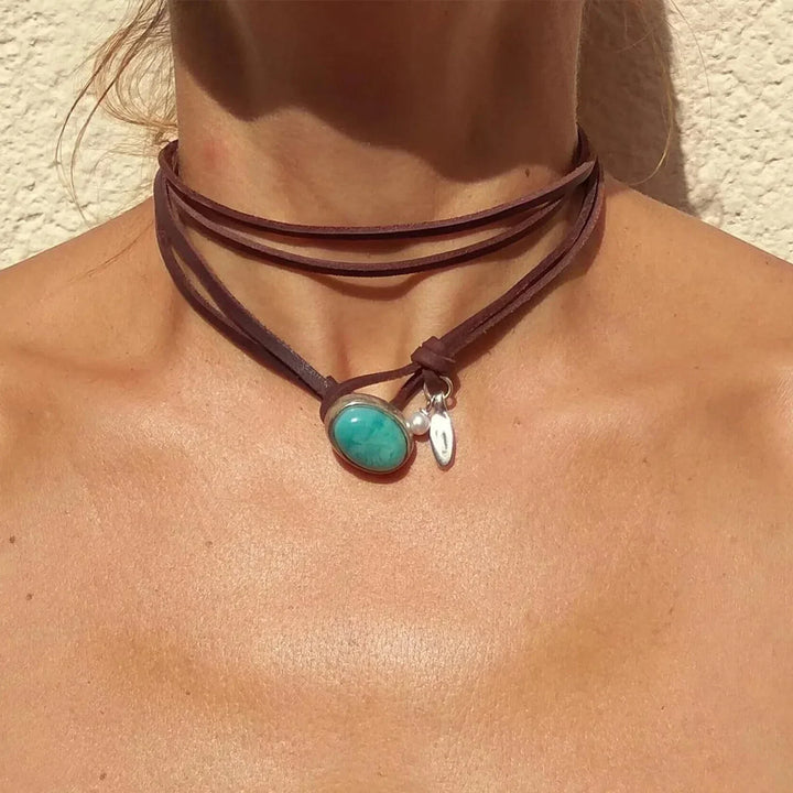 Bohemian Turquoise Pendant Necklace