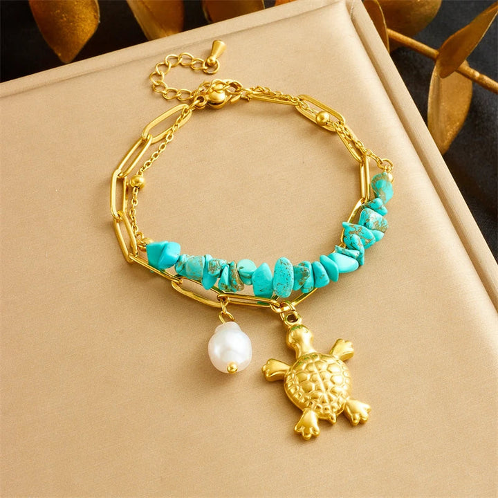 Einzigartiges Türkis-Schildkröten-Armband