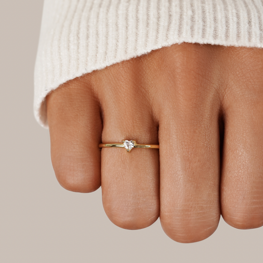 Love - Crystal Heart Ring
