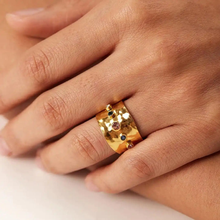 Vintage Gold Zirkonia-Ring
