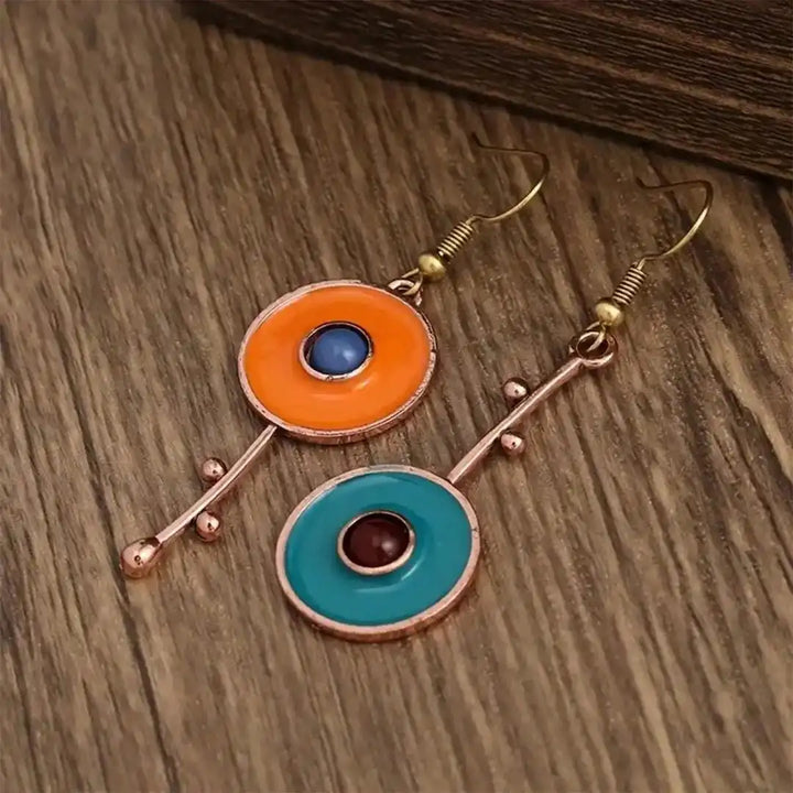 Antique Bronze Color Stone Earrings