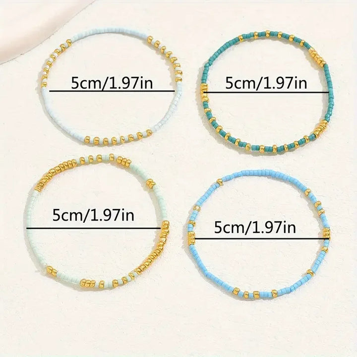 Chic Bohemian Turquoise Beaded Bracelet Set