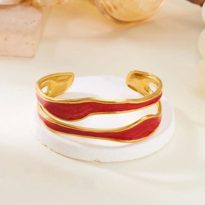 Modernes Wellen-Armband aus Edelstahl