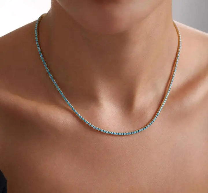 Vintage Gold Turquoise Stone Necklace