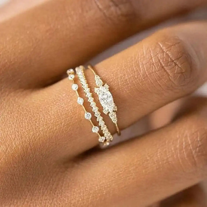 Mila goldenes Ring-Set