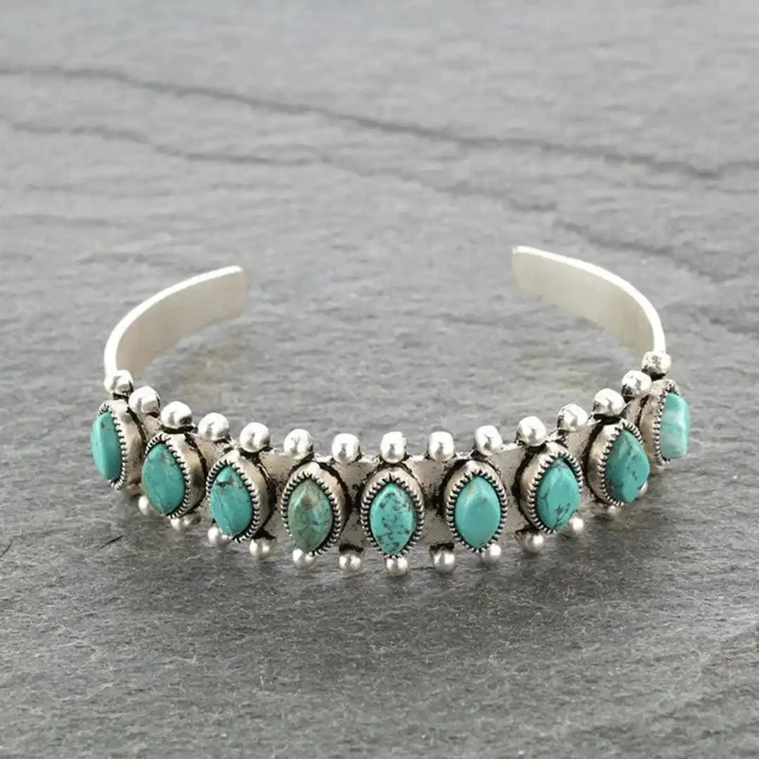 Vintage Tibet Silver Stone Bracelet