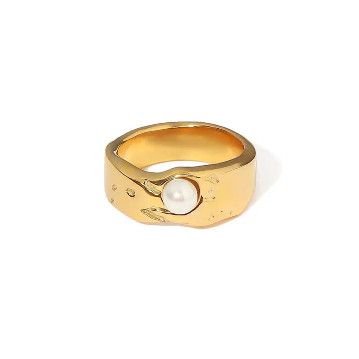 Vintage goldener Perlen-Ring