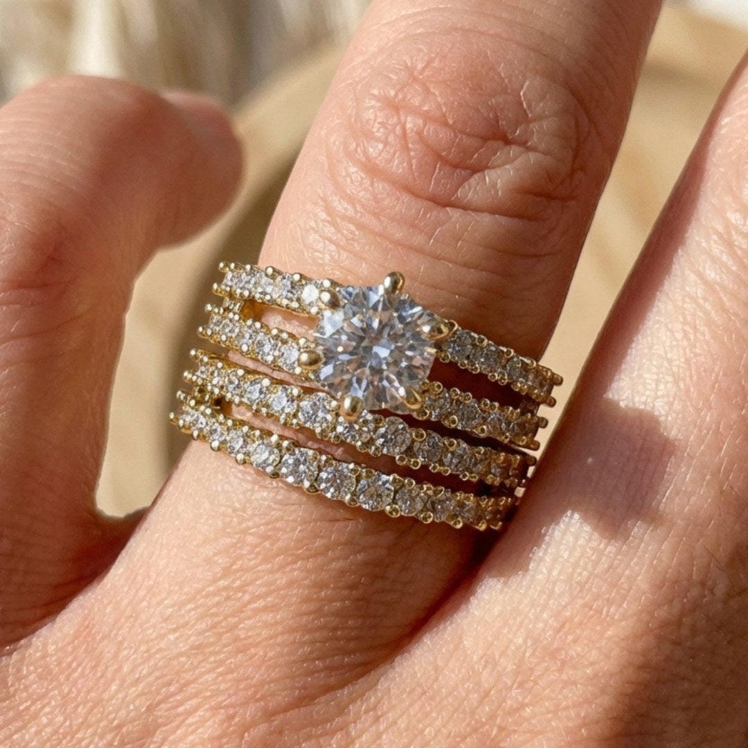 Strahlendes Halo Ring-Set