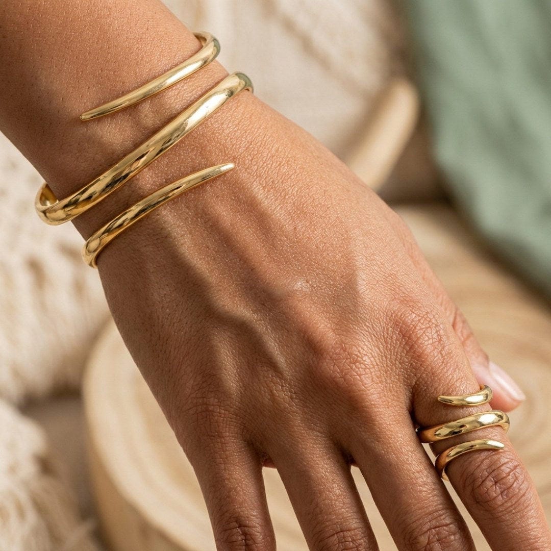 Abstract Bracelet and Ring Set