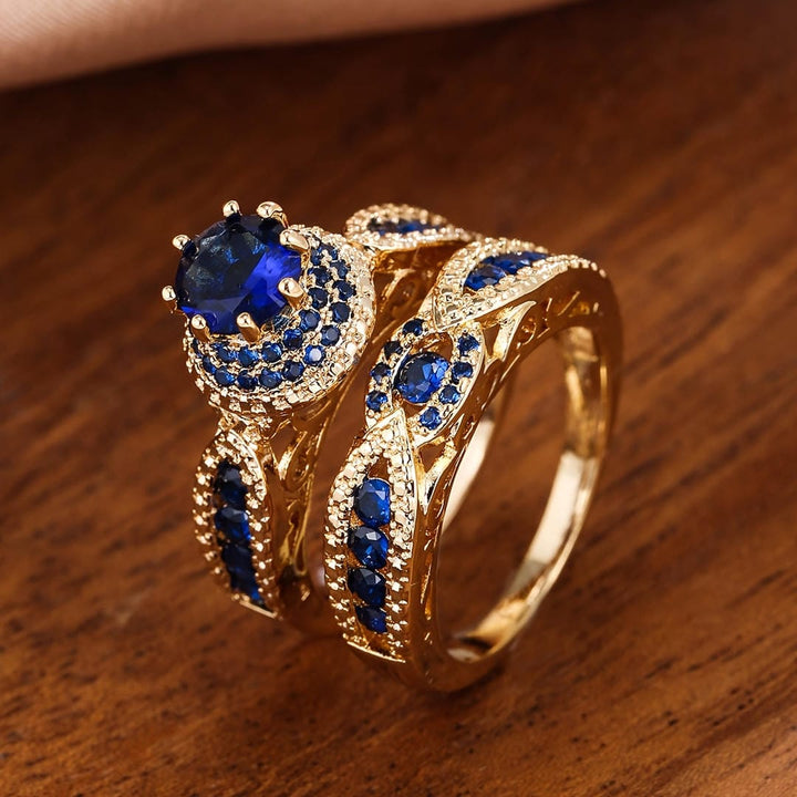 Victoria Gilded Sapphire Ring Set