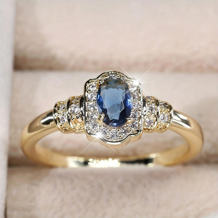 Heirloom Sapphire Halo Crystal Ring