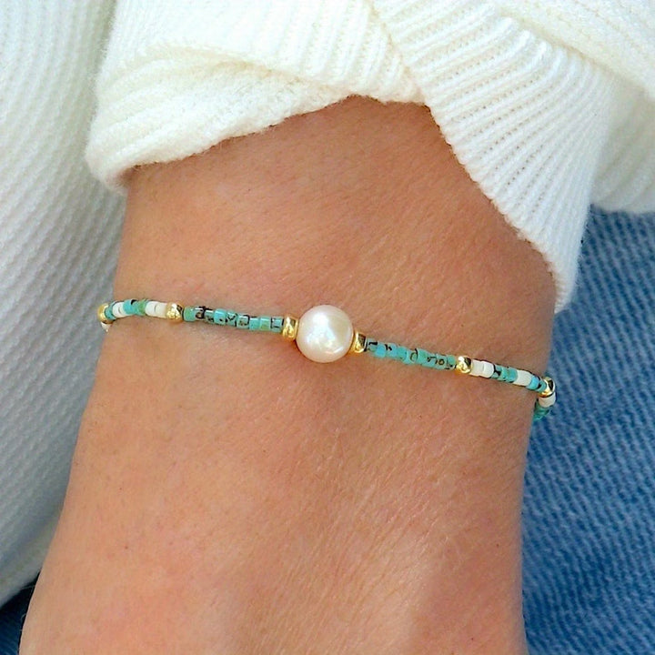 Minimalistisches Türkis-Perlen-Armband