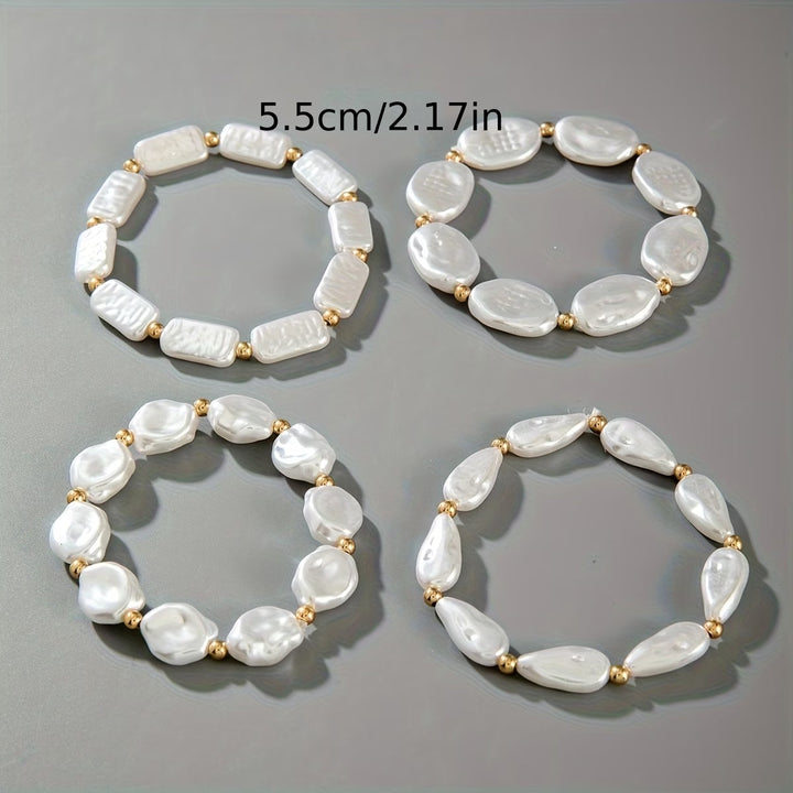 Pearl Statement Bracelet Set of 4