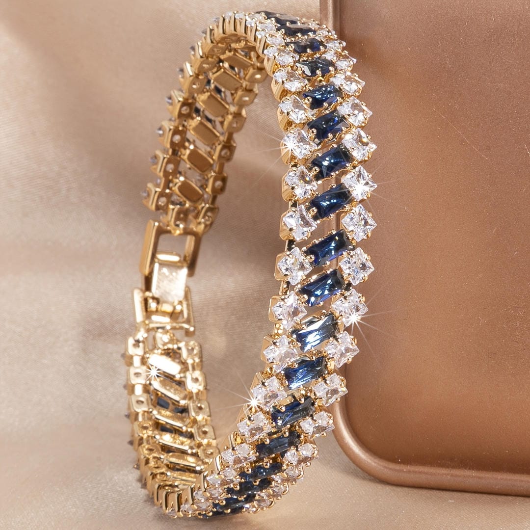 Carolina Geometric Sapphire Stones Bracelet