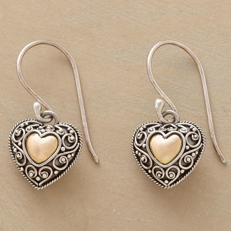 Vintage Boho Herz-Ohrringe