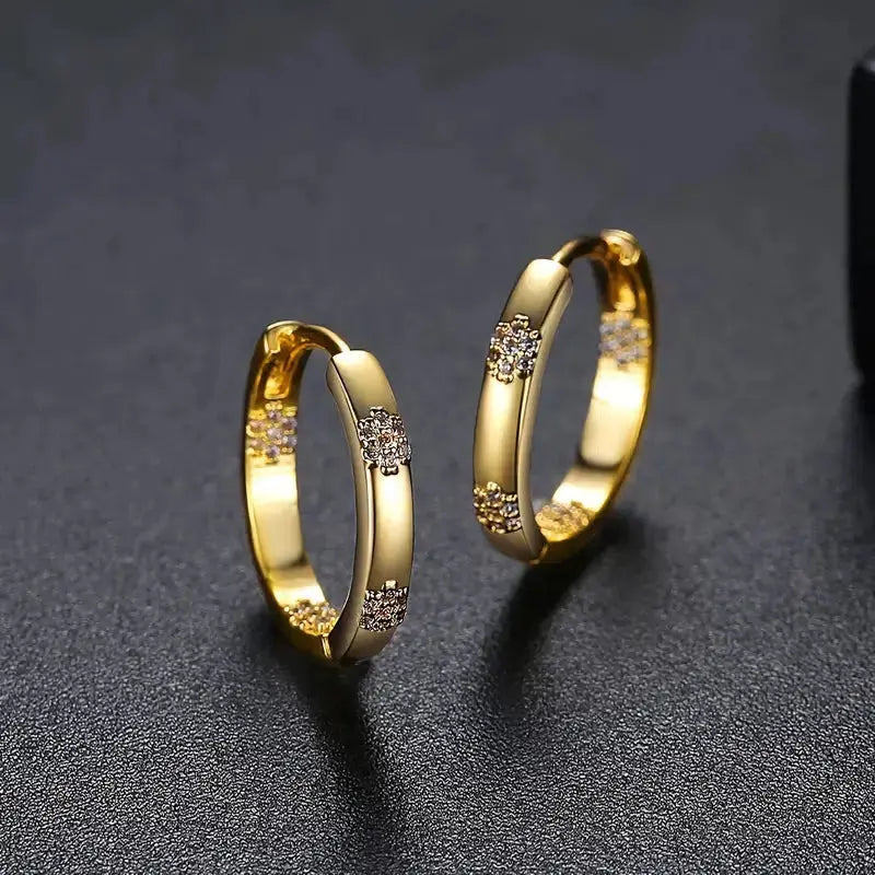 Gold Floral Hoop Earrings