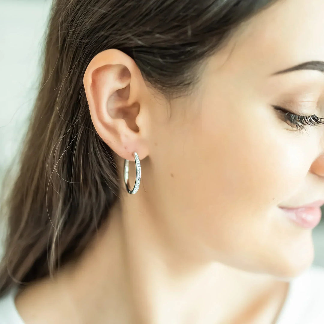 Sorel Pave Earrings | White Gold