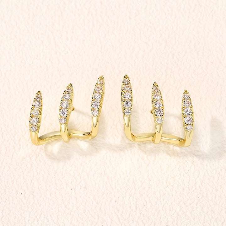 Elegante Ohrringe mit Strass und Drei-Krallen-Fassung