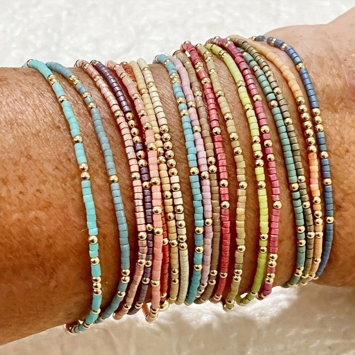 Boho mehrfarbiges Perlen-Armband-Set