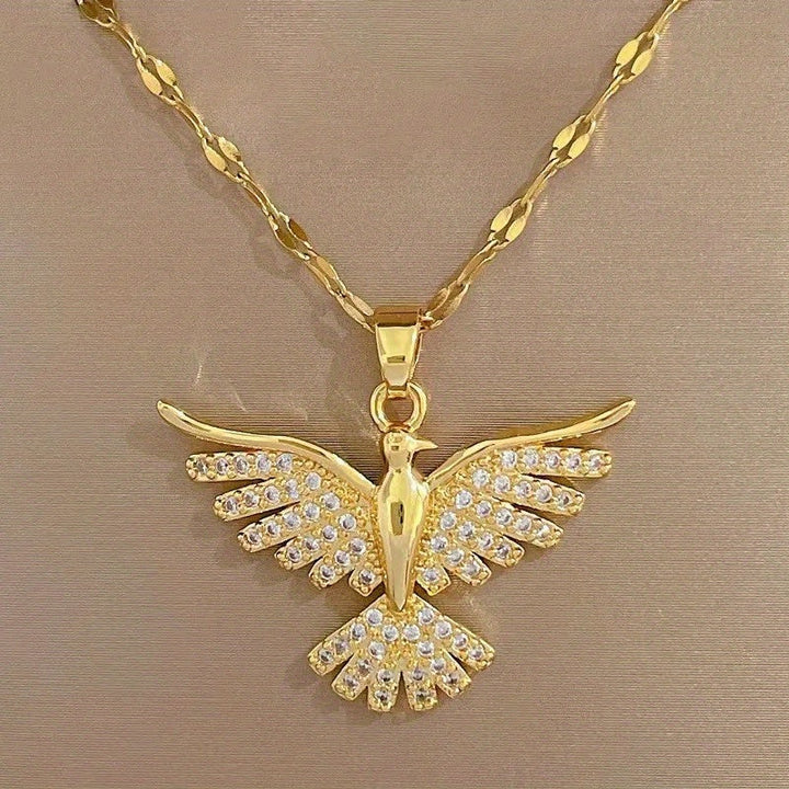 White Gold Phoenix Zirconia Necklace