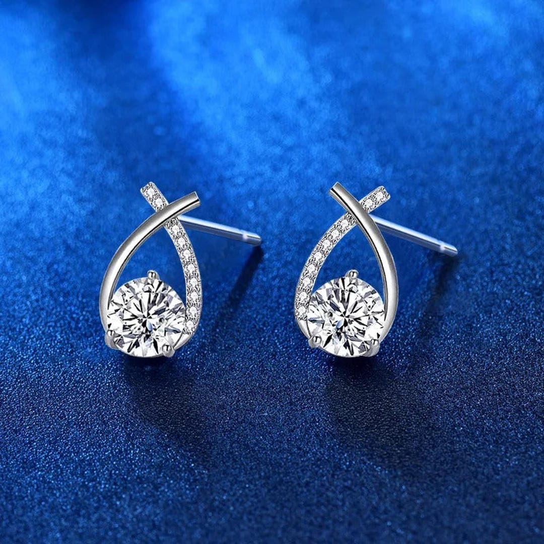 Luxuriöse verschlungene Zirkonia-Tropfen-Ohrstecker