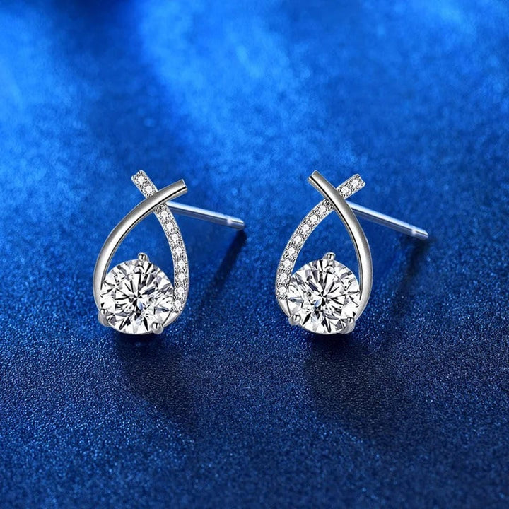 Luxuriöse verschlungene Zirkonia-Tropfen-Ohrstecker