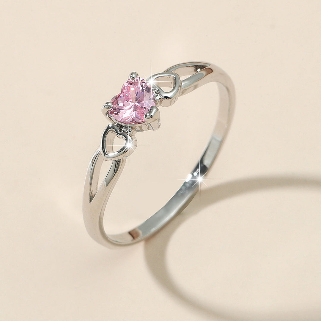 Rosalie Heart Zirconia White Gold Ring