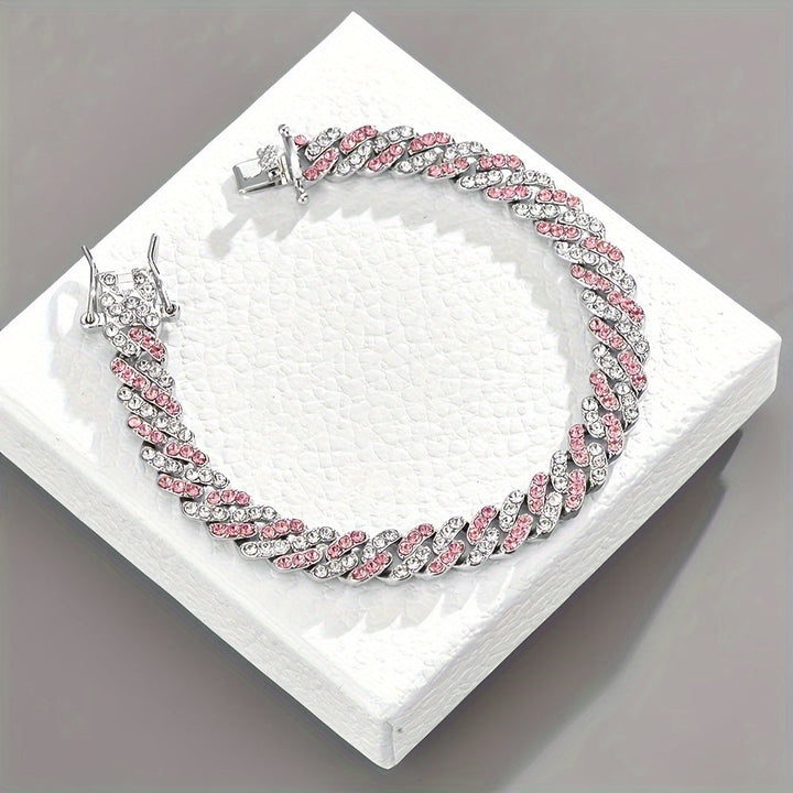 Elegantes kubanisches Rosé-Saphir-Armband