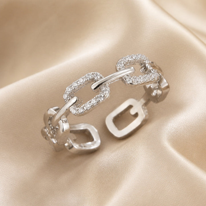 White Gold Shiny Cubic Zirconia Ring