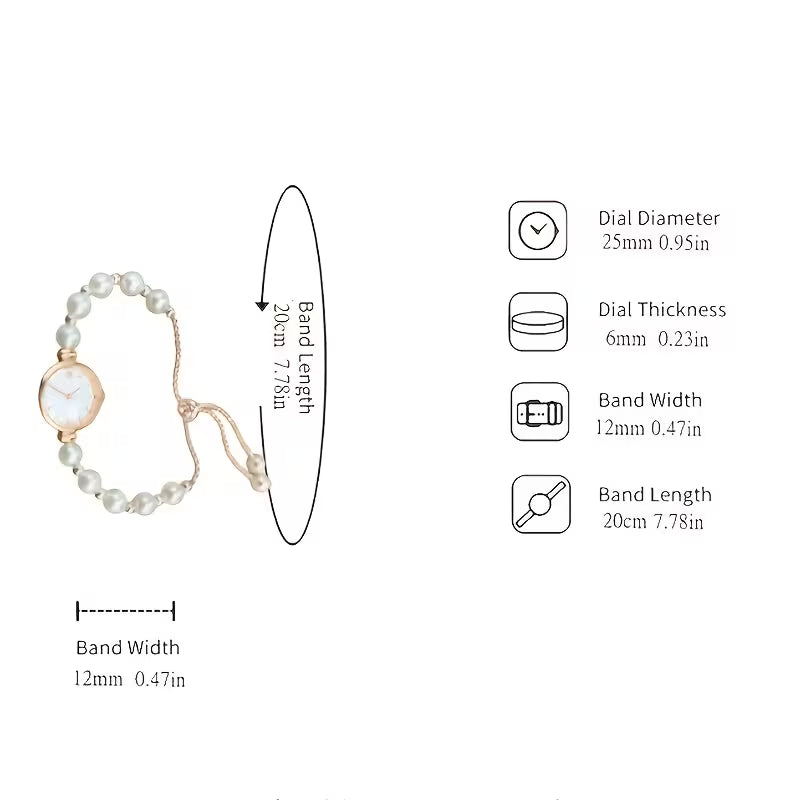 Klassische Perlen-Armbanduhr