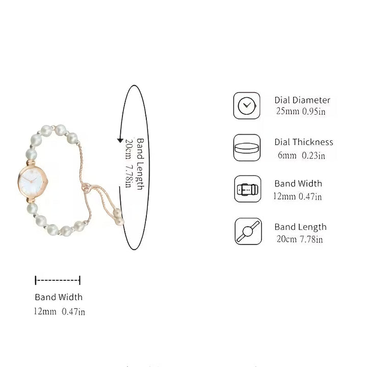 Klassische Perlen-Armbanduhr