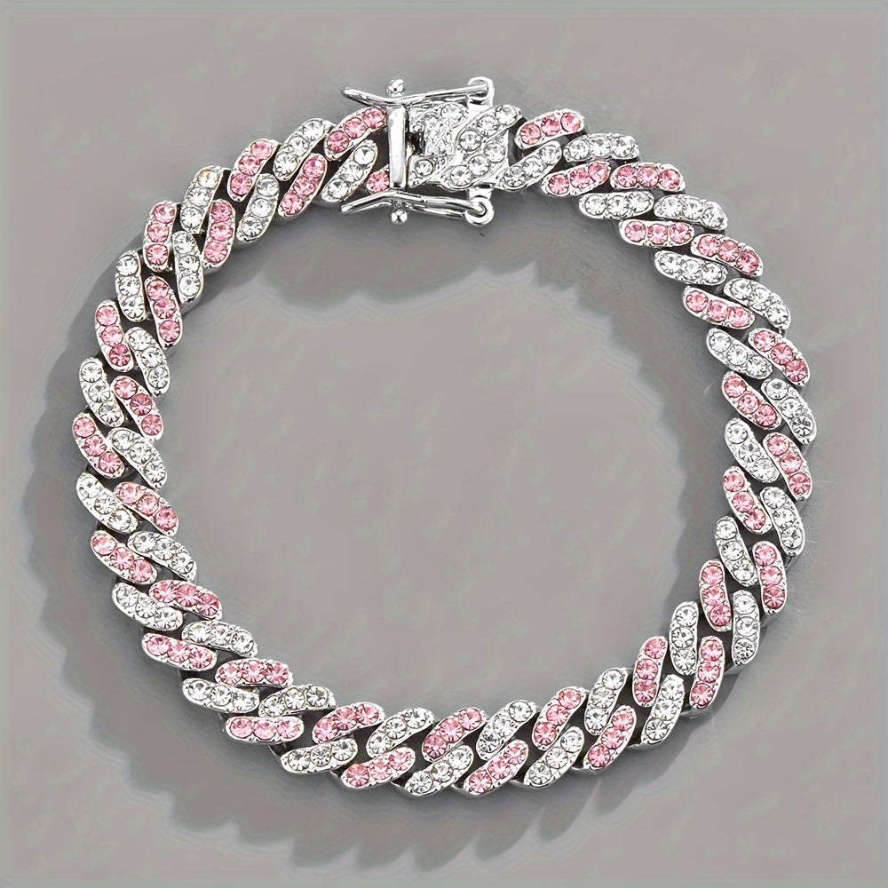 Elegantes kubanisches Rosé-Saphir-Armband