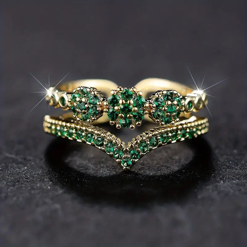 Adjustable Emerald Ring