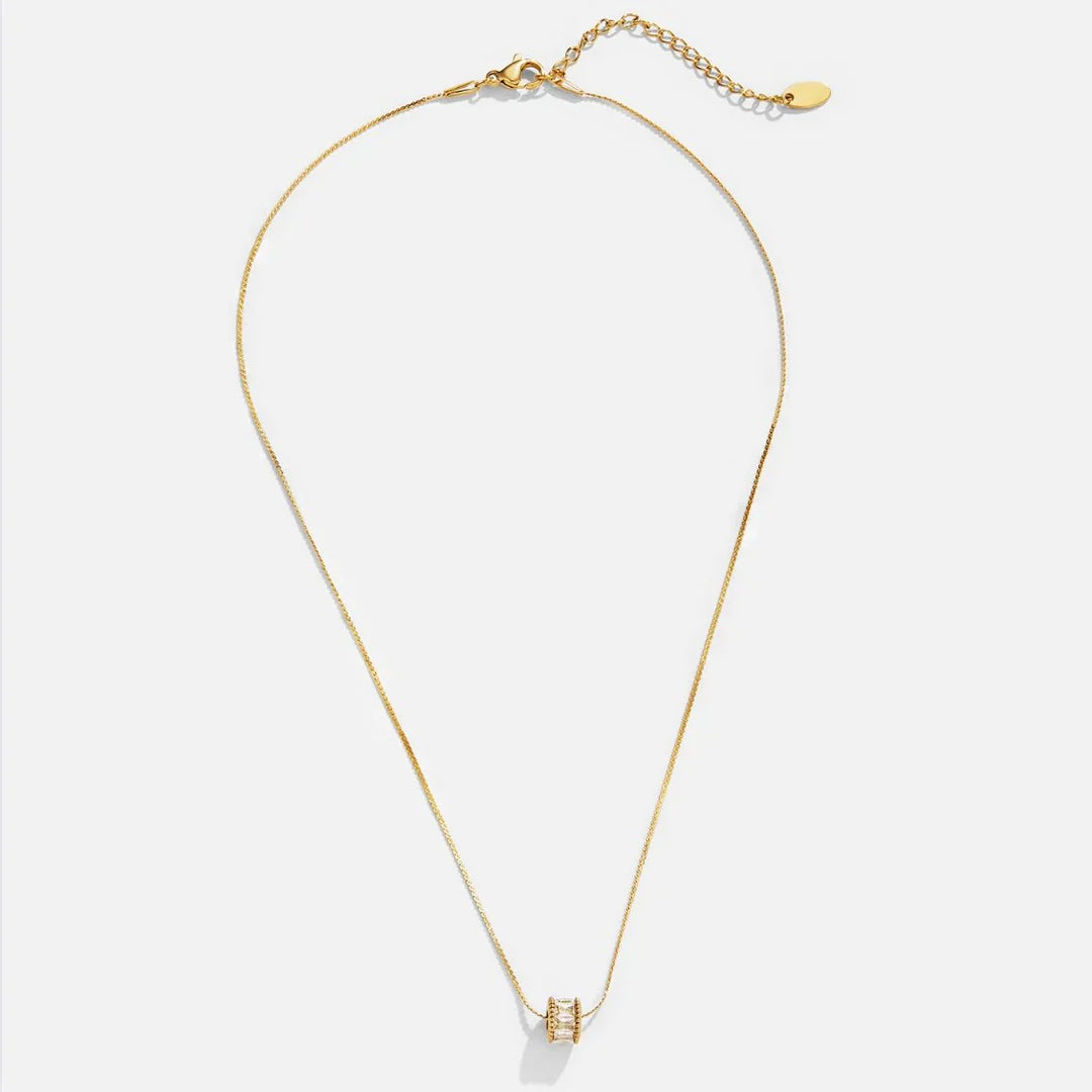 Elyna Polished Barrel Necklace | Gold