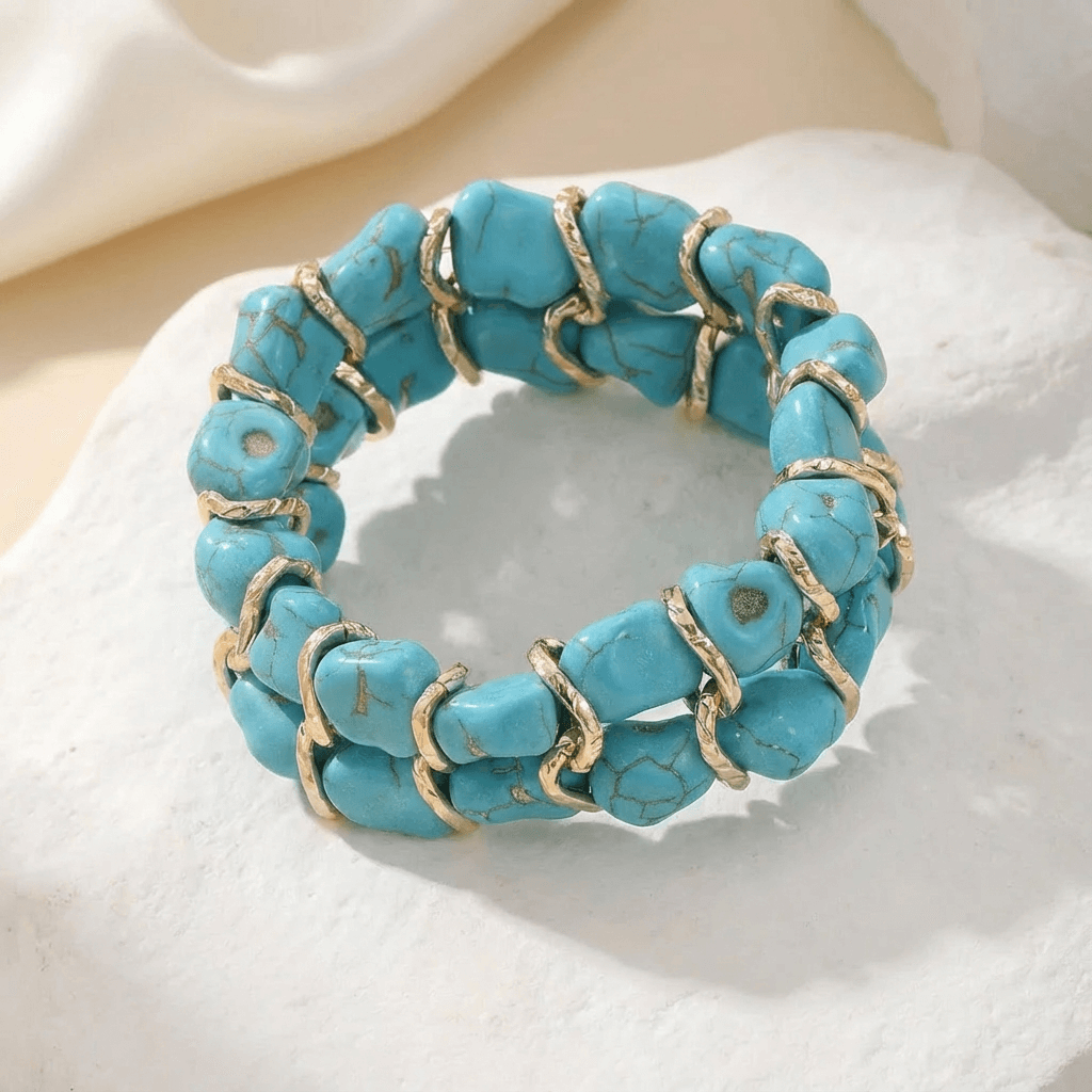 Elegantes Türkis-Gold-Armband