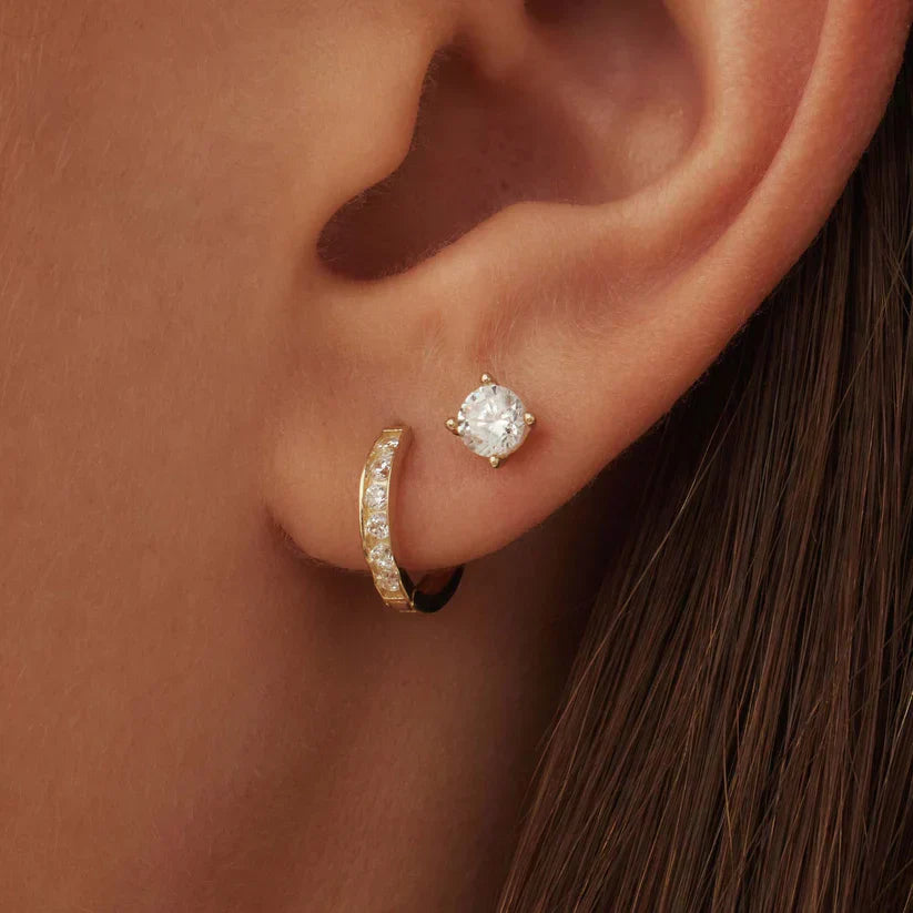 Dara Brillane Stone Earrings Set | Gold