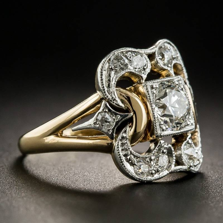 Vintage Zirkonia Gold-Ring