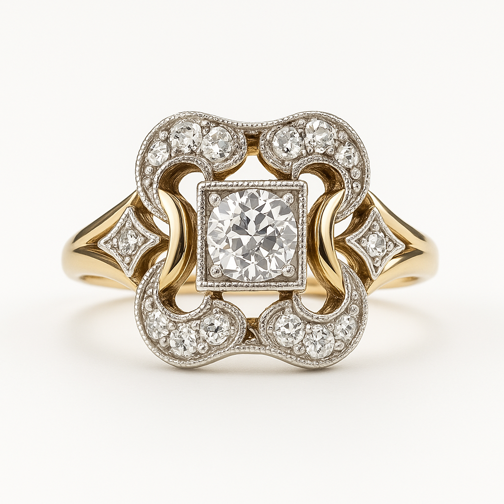 Vintage Zirkonia Gold-Ring