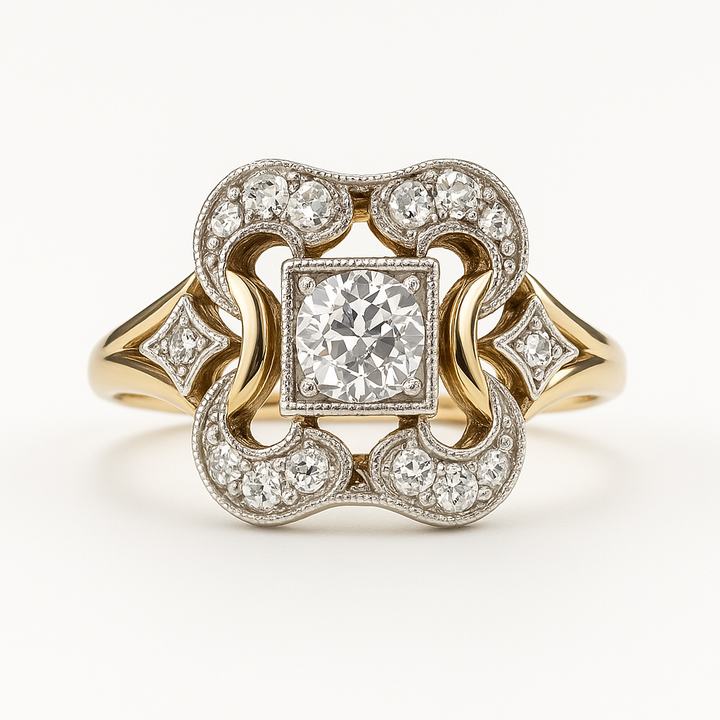 Vintage Zirkonia Gold-Ring