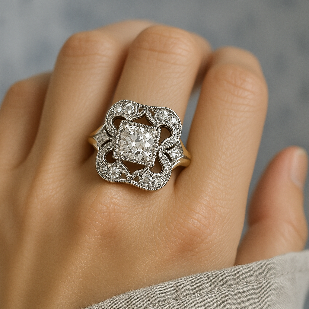 Vintage Zirkonia Gold-Ring