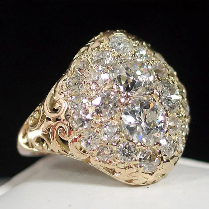 Vintage Goldring mit runden Diamanten