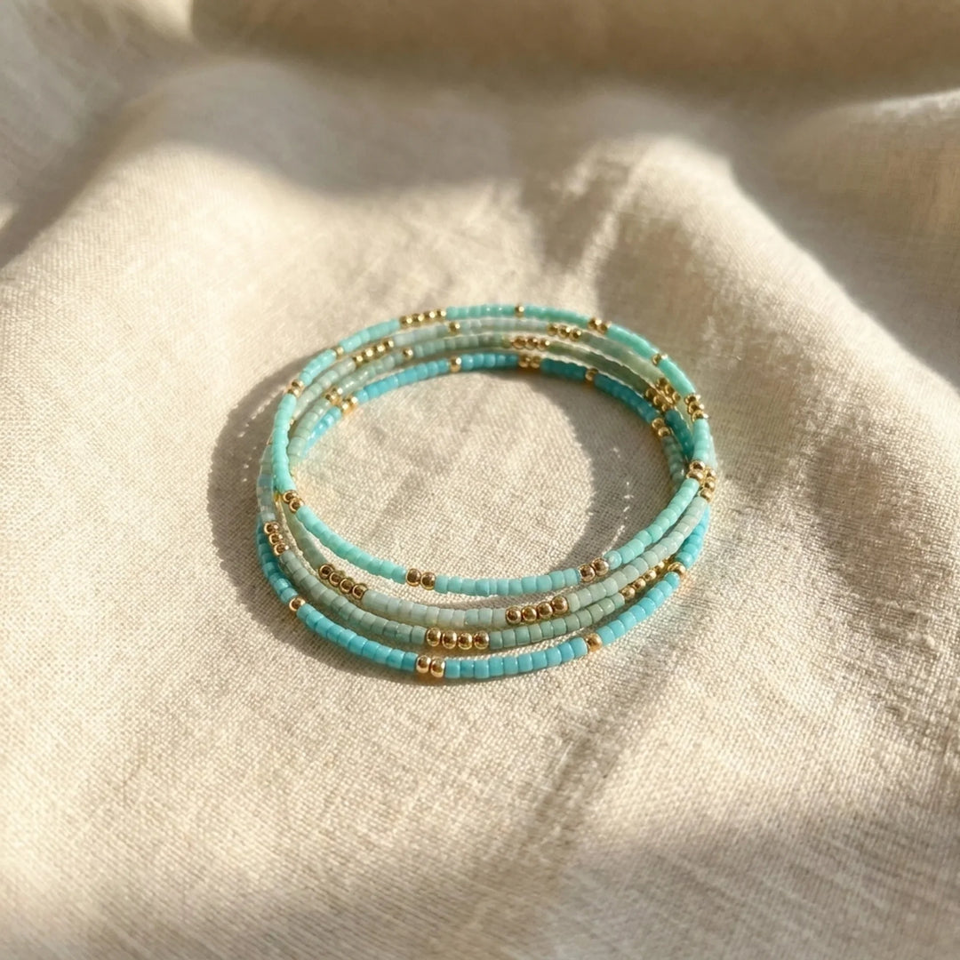 Subtle Turquoise Beaded Bracelet Set