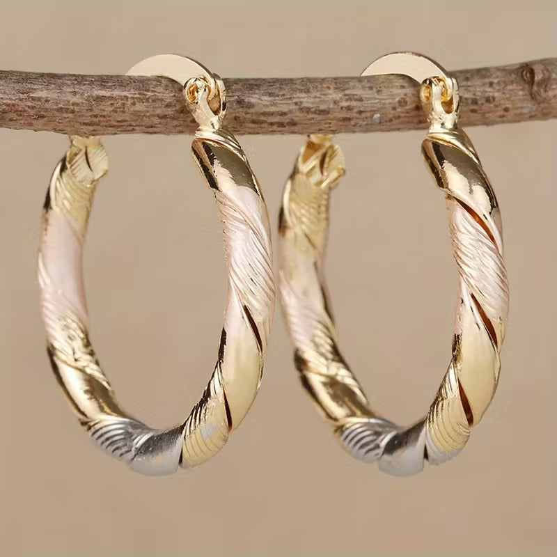 Vintage runde Creolen in Gold Silber und Roségold