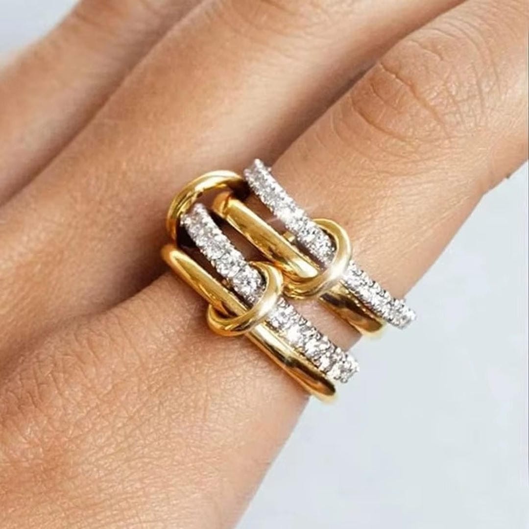 Verschlungenes Zirkonia Ring-Set
